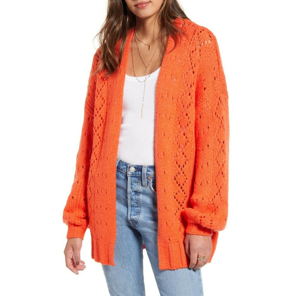 Billabong Blissed Out Pointelle Cardigan Sweater L
